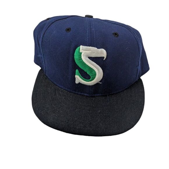 Seattle Seahawks New Era‎ 5950 Made In USA NFL Football Fitted Cap Vintage 90s - Picture 1 of 6